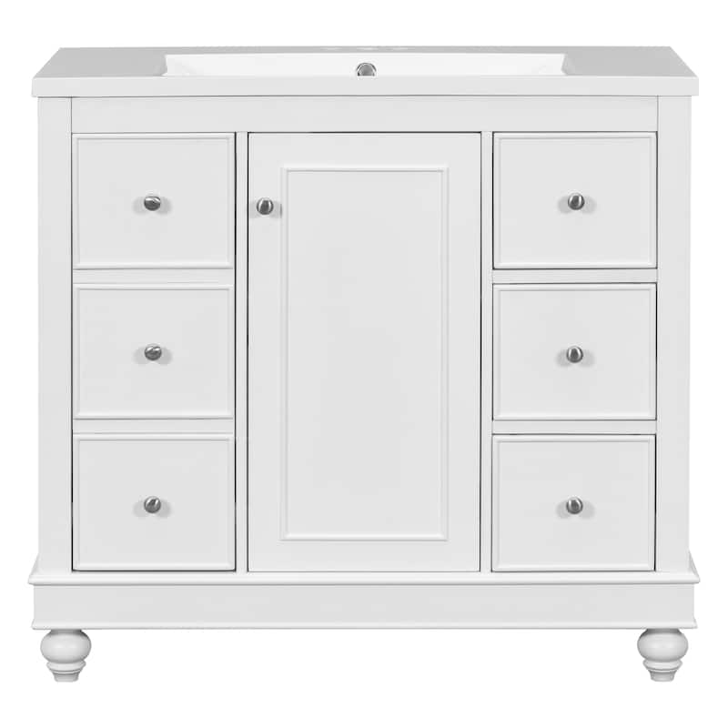 36" Bathroom Vanity with Single Sink, Modern Undermount Bathroom Sink Freestanding